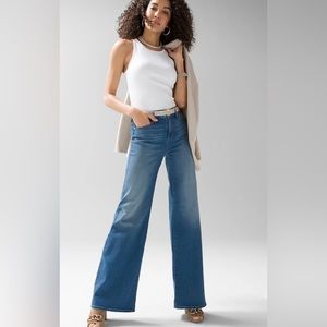 White House Black Market high waist wide leg jeans. Size 14